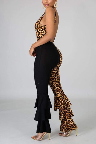 Sexy Leopard Printing Sling Jumpsuit