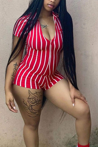 Sexy Striped Printing Romper