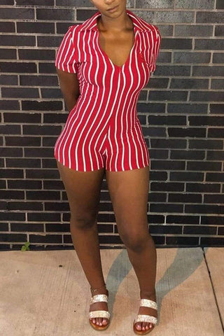 Sexy Striped Printing Romper