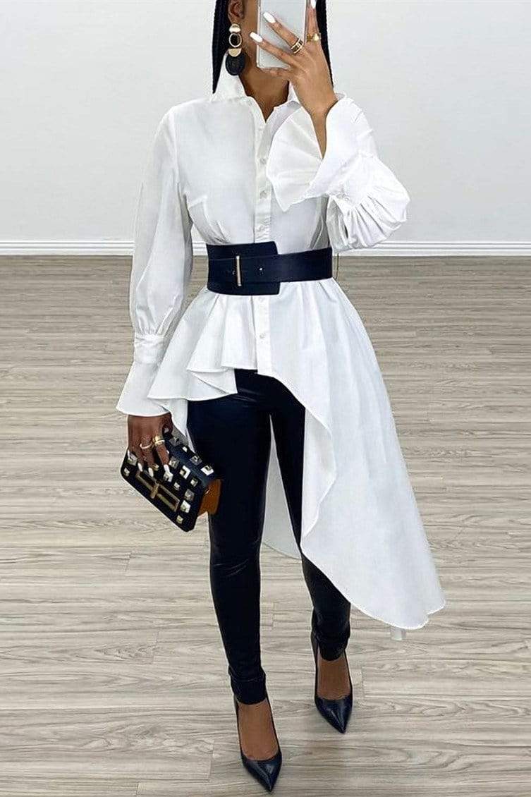 Fashion Slim Irregular Dress (Without Belt)