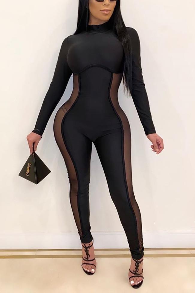 Sexy Perspective Stitching Jumpsuit