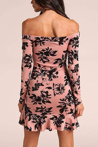 Sexy Slim Off Shoulder Print Dress