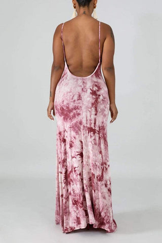 Sexy Backless Printed Sling Dress