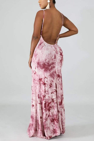 Sexy Backless Printed Sling Dress