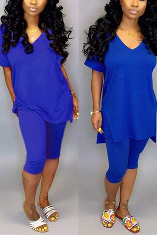 Casual Short Sleeve Two Piece