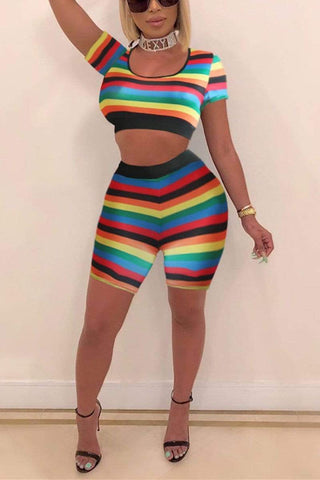 Fashion Rainbow Striped Multicolor Set