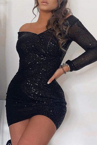 Trendy Sexy Sequined Slim Dress