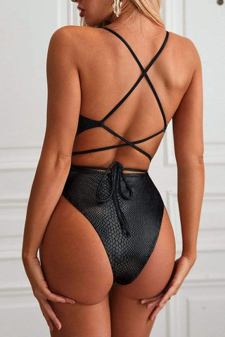 Sexy Print Stitching Swimsuit