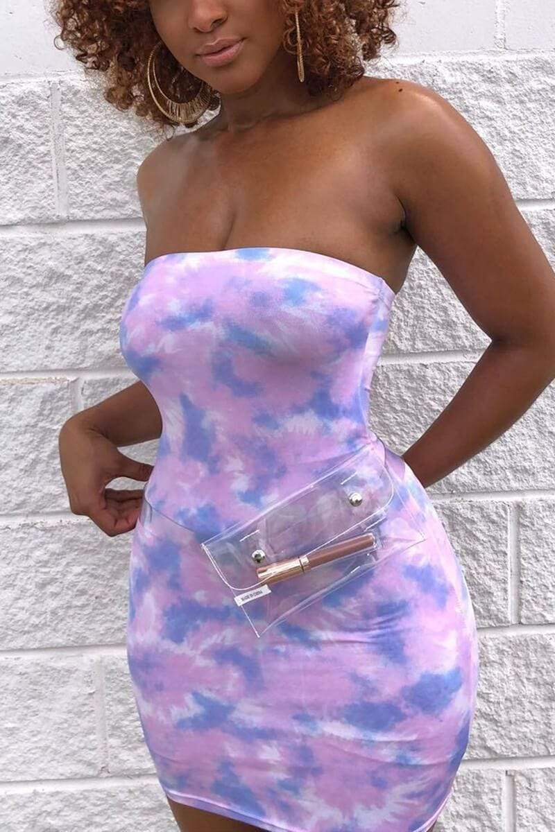 Sexy Off Shoulder Print Multicolor Dress