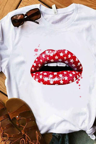 Fashion Lip Print T-Shirt