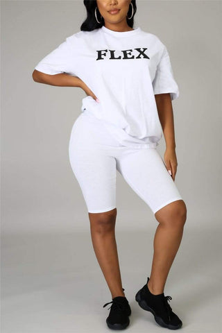 Casual Letter Printed T-shirt Set