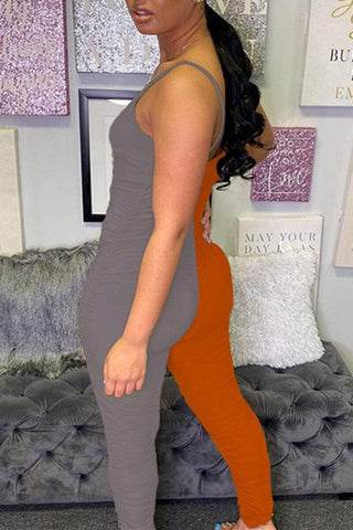 Sexy Colorblock Sling Slim Jumpsuit