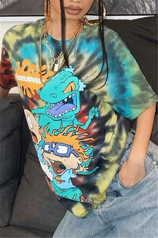 Fashio Loose Cartoon Printed T-shirt