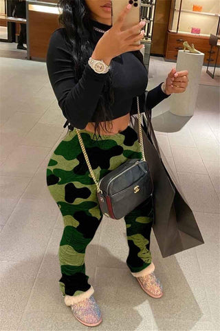 Casual Camouflage Printed Trousers