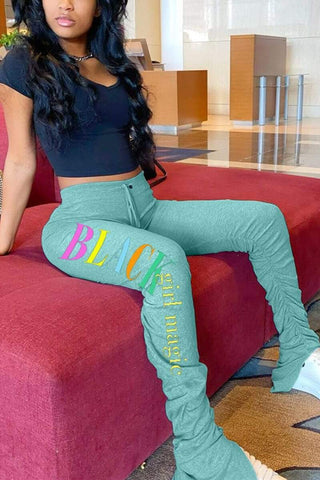 Fashion Casual Letter Printed Sports Pants