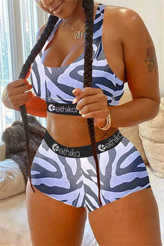 Fashion Shark Print Vest Shorts Set