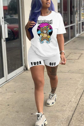 Fashion Cartoon Printed Two Piece