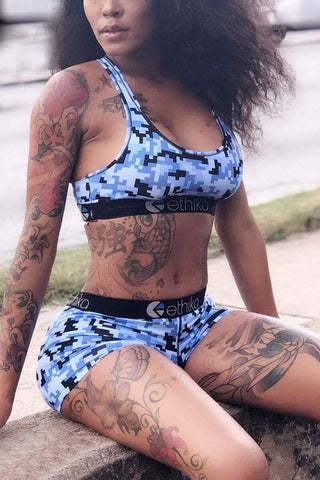 Sexy Print Vest Shorts Set