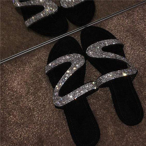 Fashion Rhinestones Decorated Platform Sandals