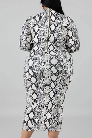 Fashion Long Sleeve Printed Dress
