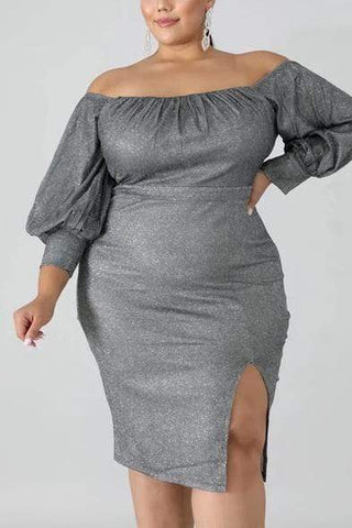 Fashion Strapless Slit Sexy Dress