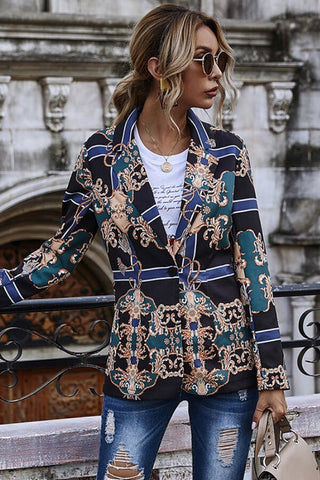 Fashion Casual Retro Regular Print Coat