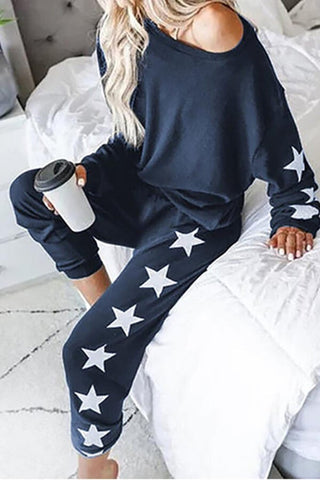 Fashion Casual Star Print Two Piece