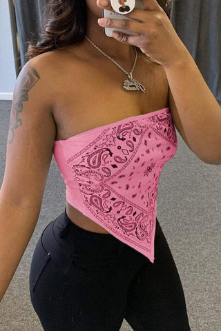 Fashion Sexy Printed Sleeveless Top