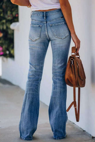 Fashion Casual High Waist Flare Jeans