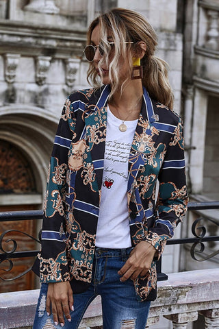 Fashion Casual Retro Regular Print Coat