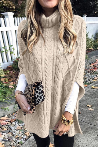 Fashion Solid Color Turtleneck Sweater
