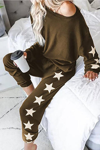 Fashion Casual Star Print Two Piece
