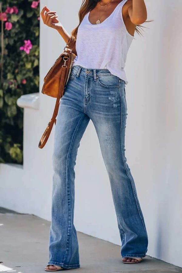 Fashion Casual High Waist Flare Jeans