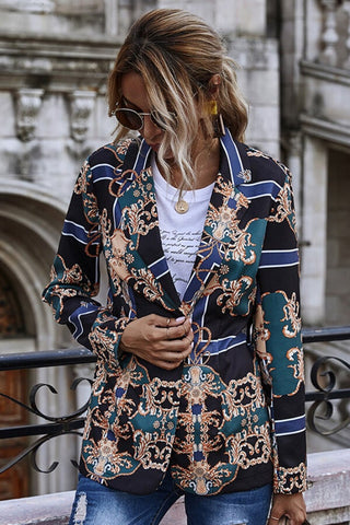 Fashion Casual Retro Regular Print Coat