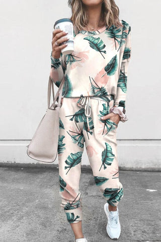 Fashion Casual Regular Print Two Piece