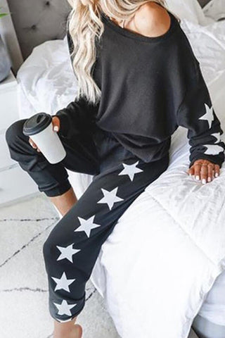 Fashion Casual Star Print Two Piece