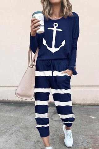 Fashion Casual Regular Print Two Piece