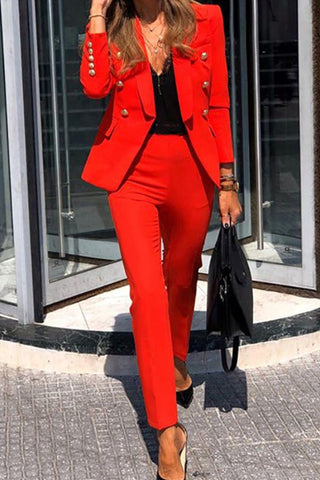 Fashion Classic Solid Color Two Piece Suit