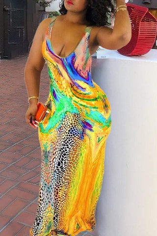 Sexy Printed Long Dress