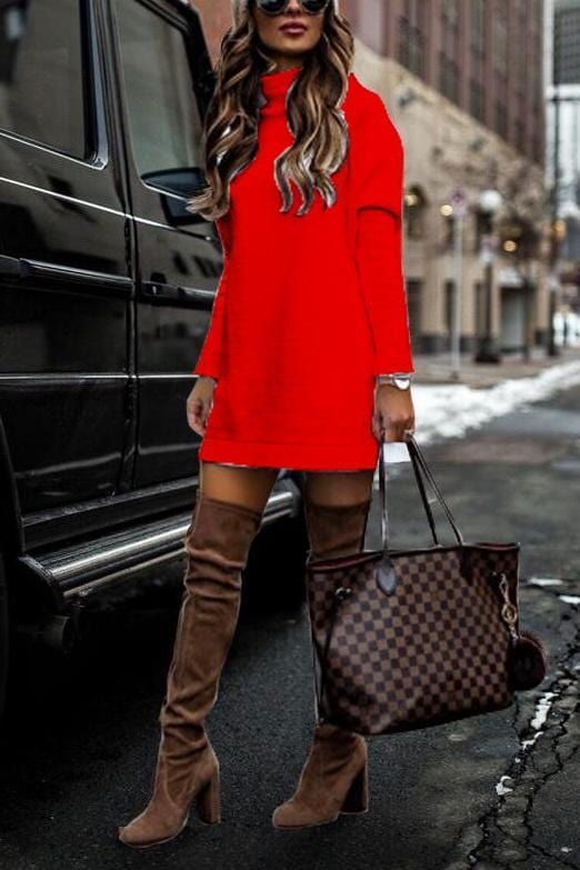 Free-shipping-online-clothing-casual-round-neck-long-sleeve-dress