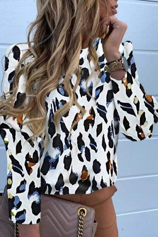 Autumn Long Sleeve Leopard Print Shirt