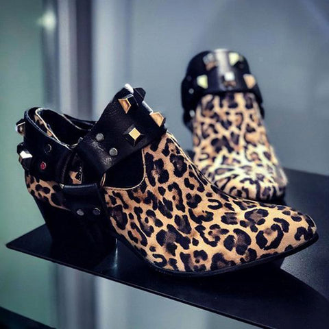 Pearl Pointed Toe Ankle Boties Slip-On Women Boots