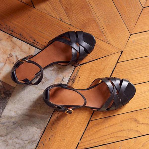 Rodress-crossed-strap-flats-adjustable-buckle-sandals