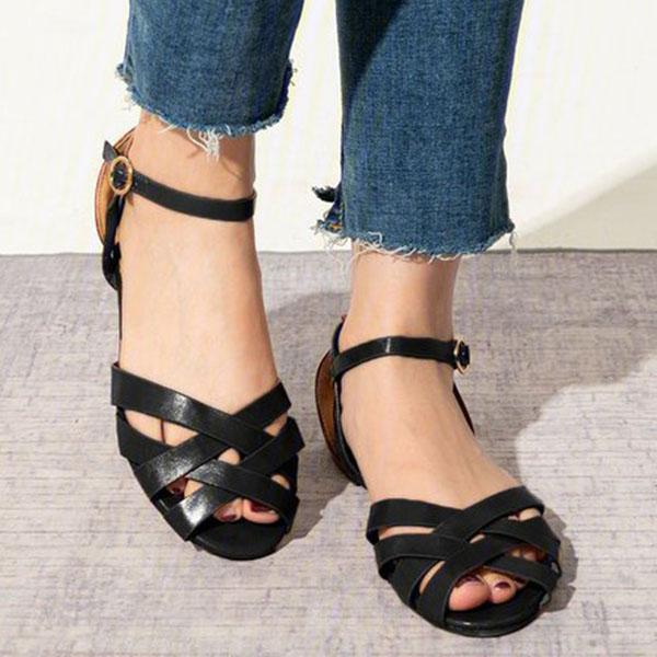 Rodress-crossed-strap-flats-adjustable-buckle-sandals