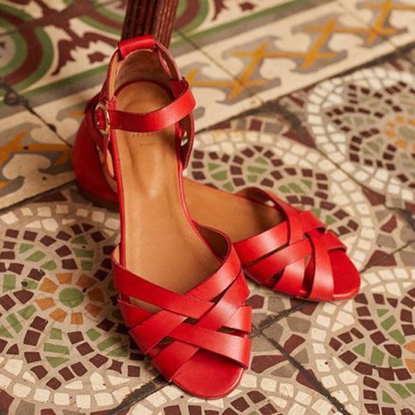 Rodress-crossed-strap-flats-adjustable-buckle-sandals