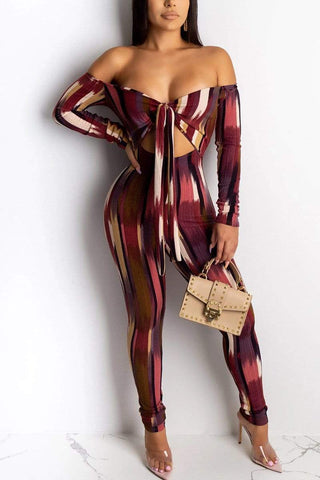Sexy Striped Strapless Jumpsuit