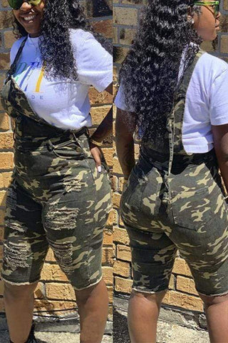 Denim Camouflage Romper