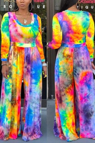 Casual Fashion Painted Jumpsuit