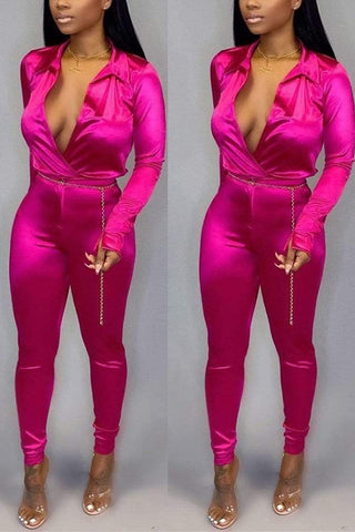 Sexy Long Sleeve Two Piece Suit