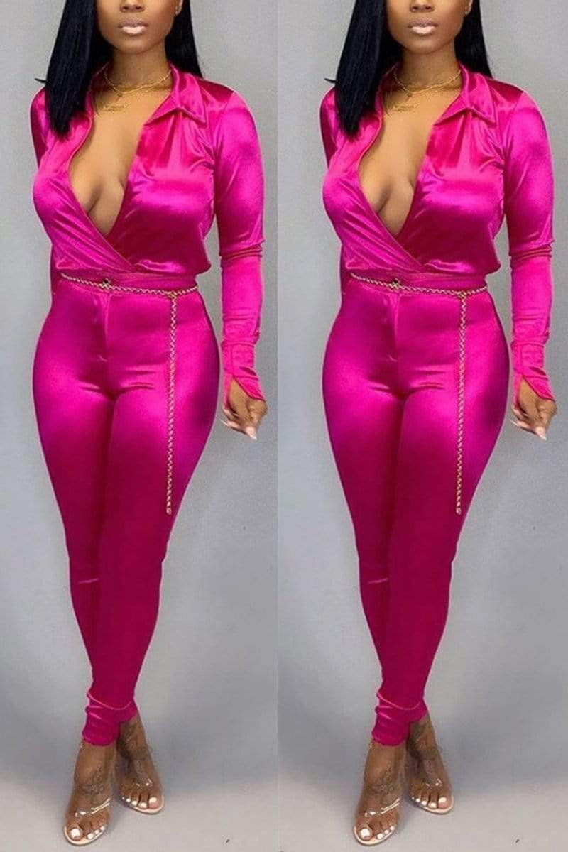 Sexy Long Sleeve Two Piece Suit